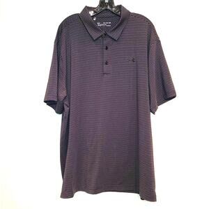 Under Armour grey striped short sleeve polo shirt - 2xl / xxl